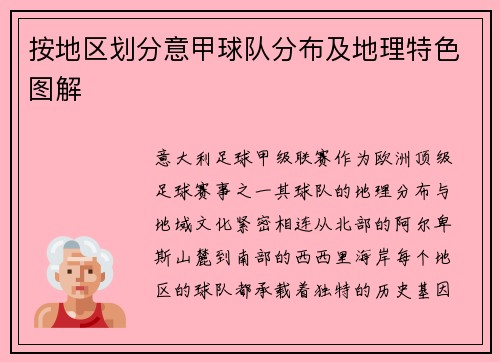 按地区划分意甲球队分布及地理特色图解